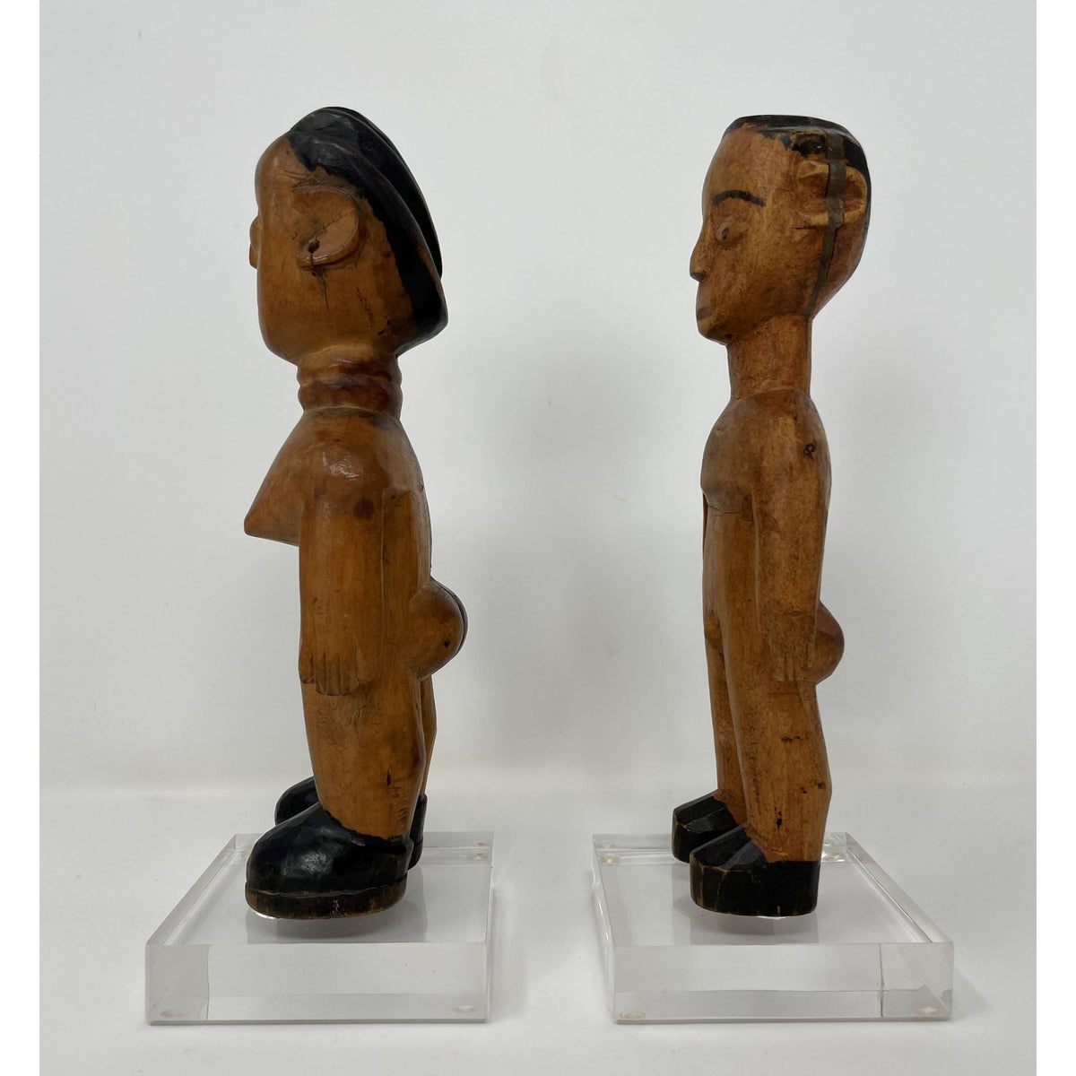 Ewe Male & Female Venavi 'Twin' Figures on Acrylic Bases from Ghana/Togo