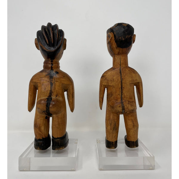 Ewe Male & Female Venavi 'Twin' Figures on Acrylic Bases from Ghana/Togo