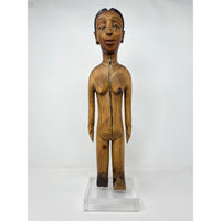 Ewe Male & Female Venavi 'Twin' Wooden Figures on Acrylic Bases from Ghana/Togo Each Measuring 15 Inches Tall