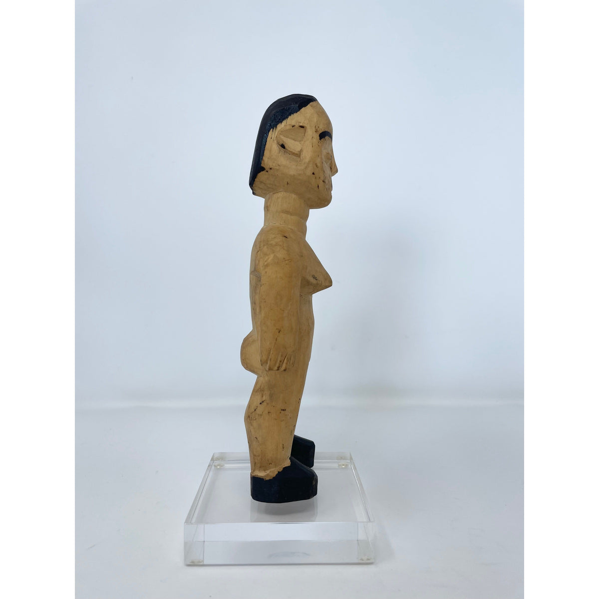 Ewe Female Venavi 'Twin' Figure on Acrylic Base from Ghana/Togo Measuring 8.75 Inches Tall