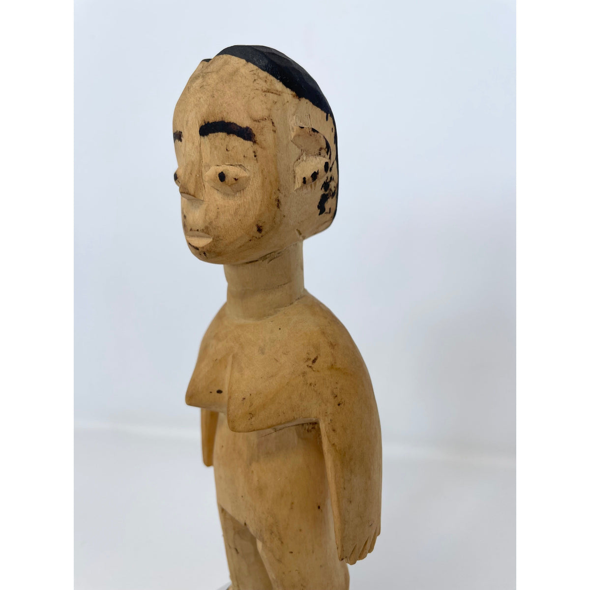 Ewe Female Venavi 'Twin' Figure on Acrylic Base from Ghana/Togo Measuring 8.75 Inches Tall