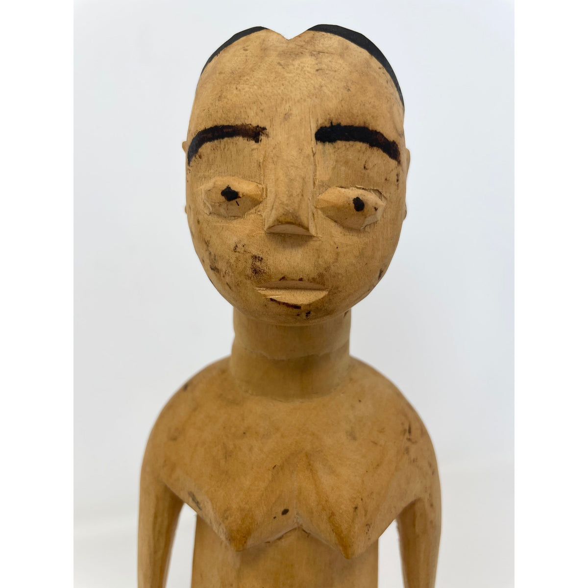 Ewe Female Venavi 'Twin' Figure on Acrylic Base from Ghana/Togo Measuring 8.75 Inches Tall