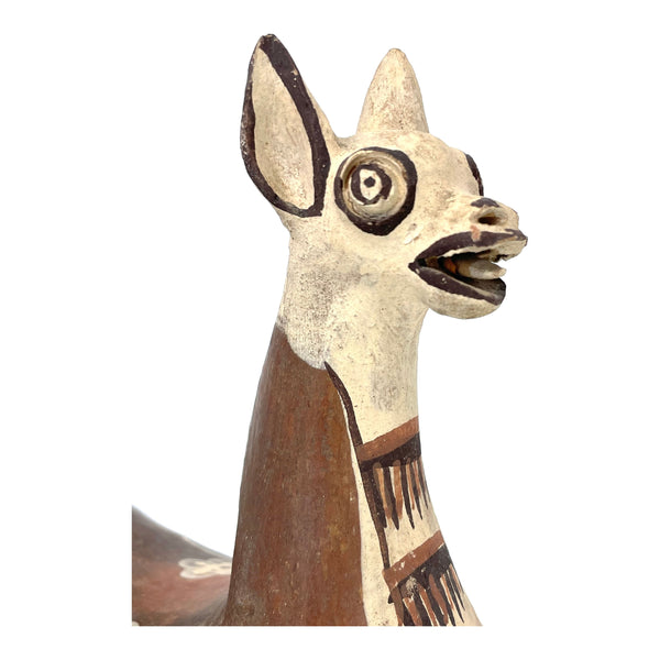 Vintage Folk Art Llama from Peru Measuring 9 Inches Tall by 7.5 Inches Long