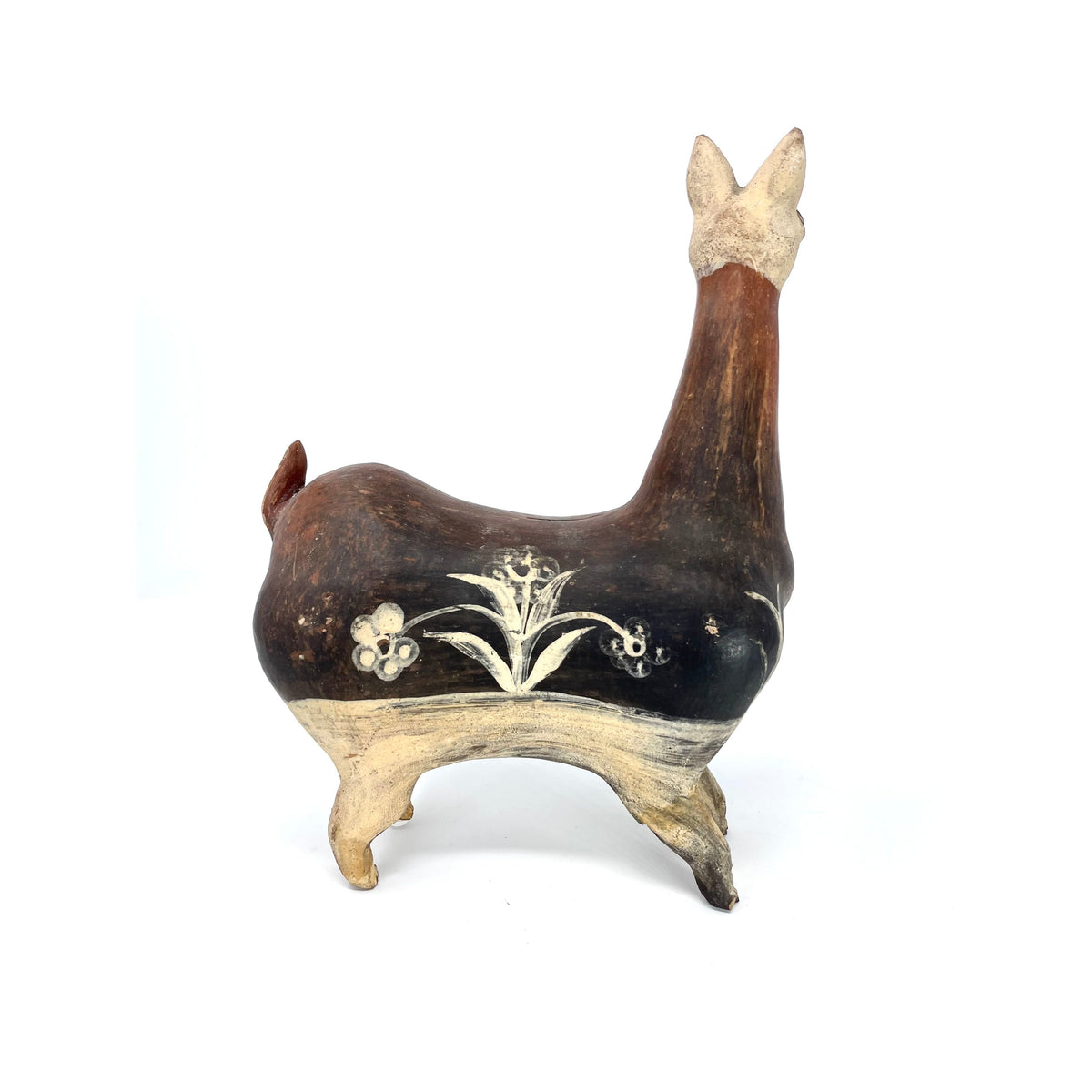 Vintage Folk Art Llama from Peru Measuring 10 Inches Tall by 7 Inches Long