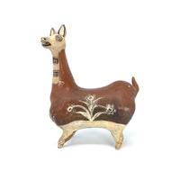 Vintage Folk Art Llama from Peru Measuring 10 Inches Tall by 7 Inches Long