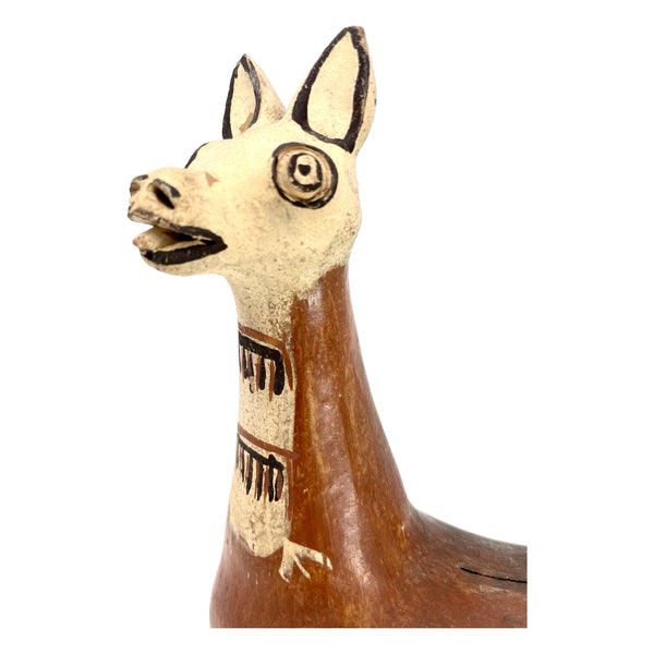 Vintage Folk Art Llama from Peru Measuring 10 Inches Tall by 7 Inches Long