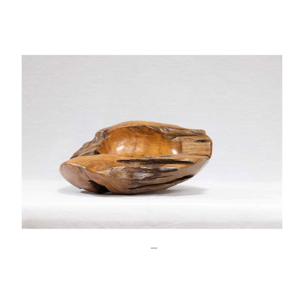 Natural Edge Carved Wood Bowl