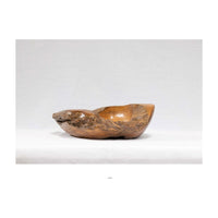 Natural Edge Carved Wood Bowl