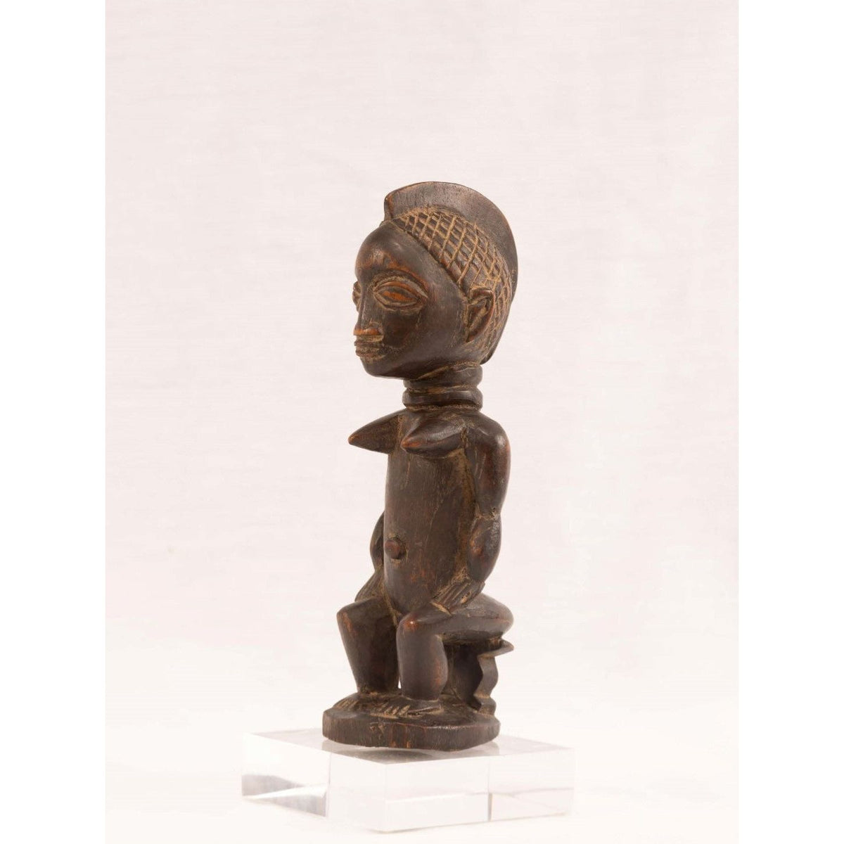 Seated Female Luba Carving from DRC