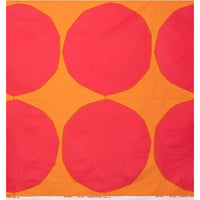 Vintage Mid-Century Marimekko Fabric 1959 ‘Isot Kivet’ Repetitive Pink and Orange Circular Print