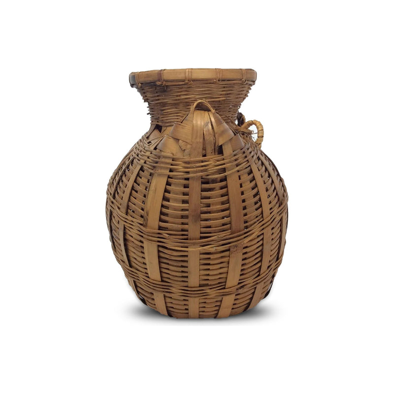 Hard-to-Find Natural/Buff-Colored Fish Creel Basket from the Philippines - 9" H X 12" L X 5" W