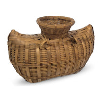 Hard-to-Find Natural/Buff-Colored Fish Creel Basket from the Philippines - 9" H X 12" L X 5" W