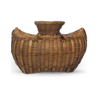 Hard-to-Find Natural/Buff-Colored Fish Creel Basket from the Philippines - 9" H X 12" L X 5" W