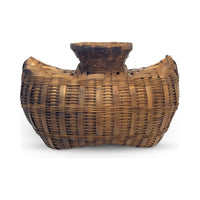 Hard-to-Find Natural/Buff-Colored Fish Creel Basket from the Philippines - 9" H X 12" L X 5" W