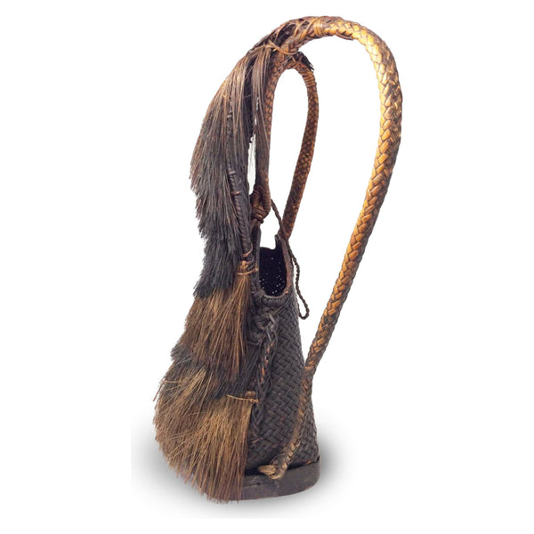 Museum-Quality Ifugao Takba/Inabnūtan Hunter's Backpack from the Philippines - 23" H X 16 in. W X 7 in. D