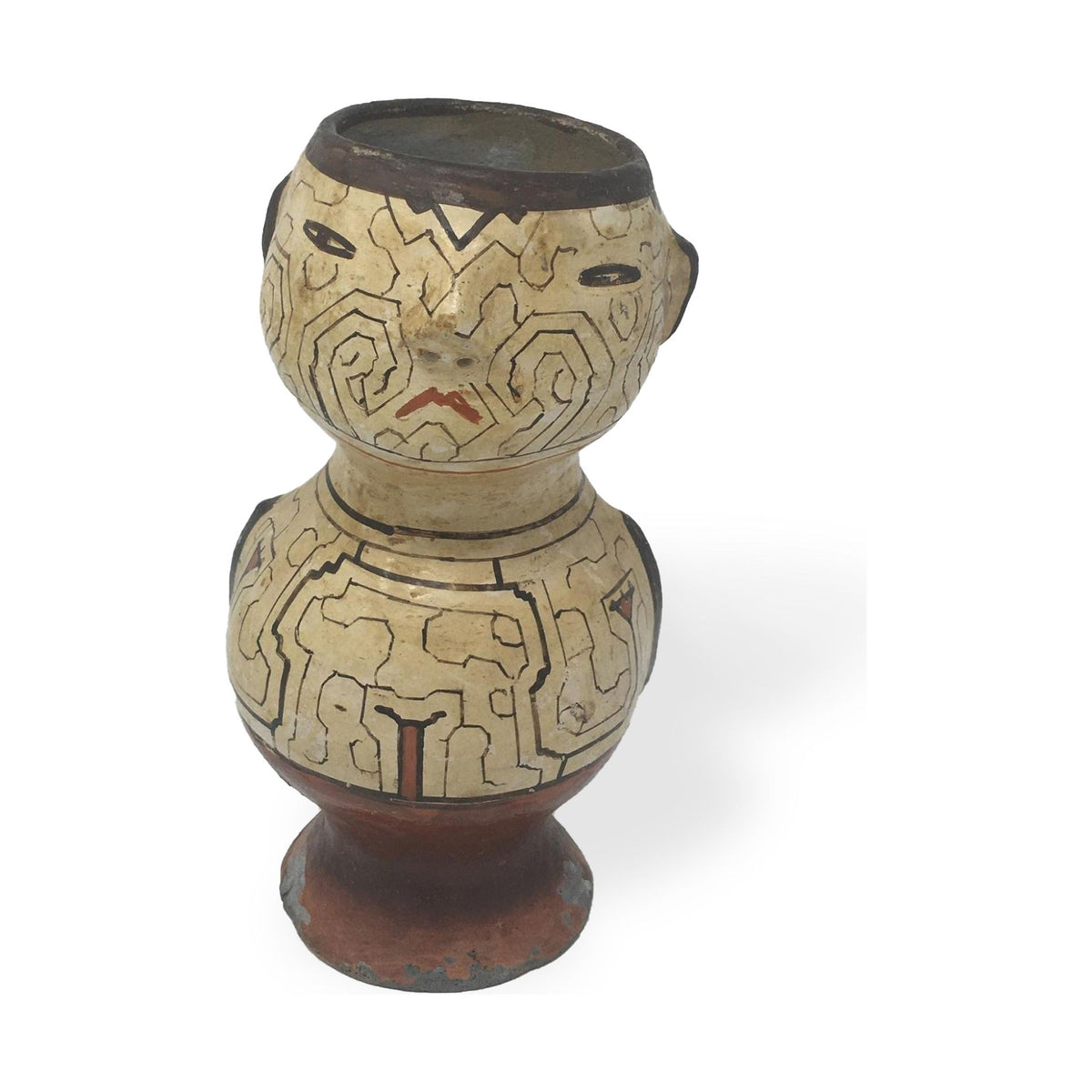 1950s Shipibo Amazon Anthromorphic Vessel - 10" H X 4" Diam.