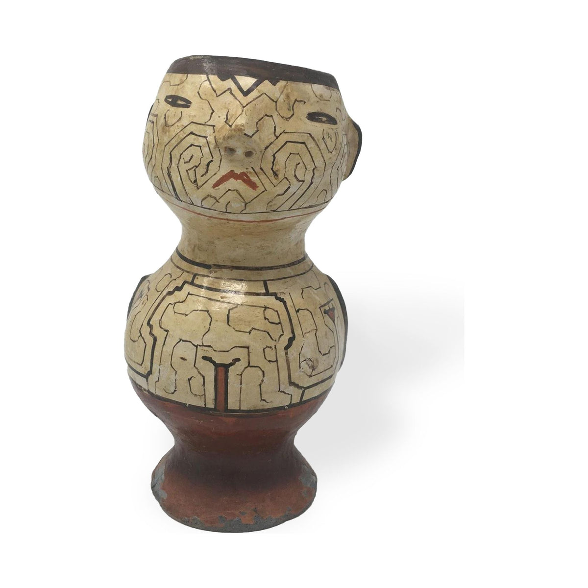 1950s Shipibo Amazon Anthromorphic Vessel - 10" H X 4" Diam.