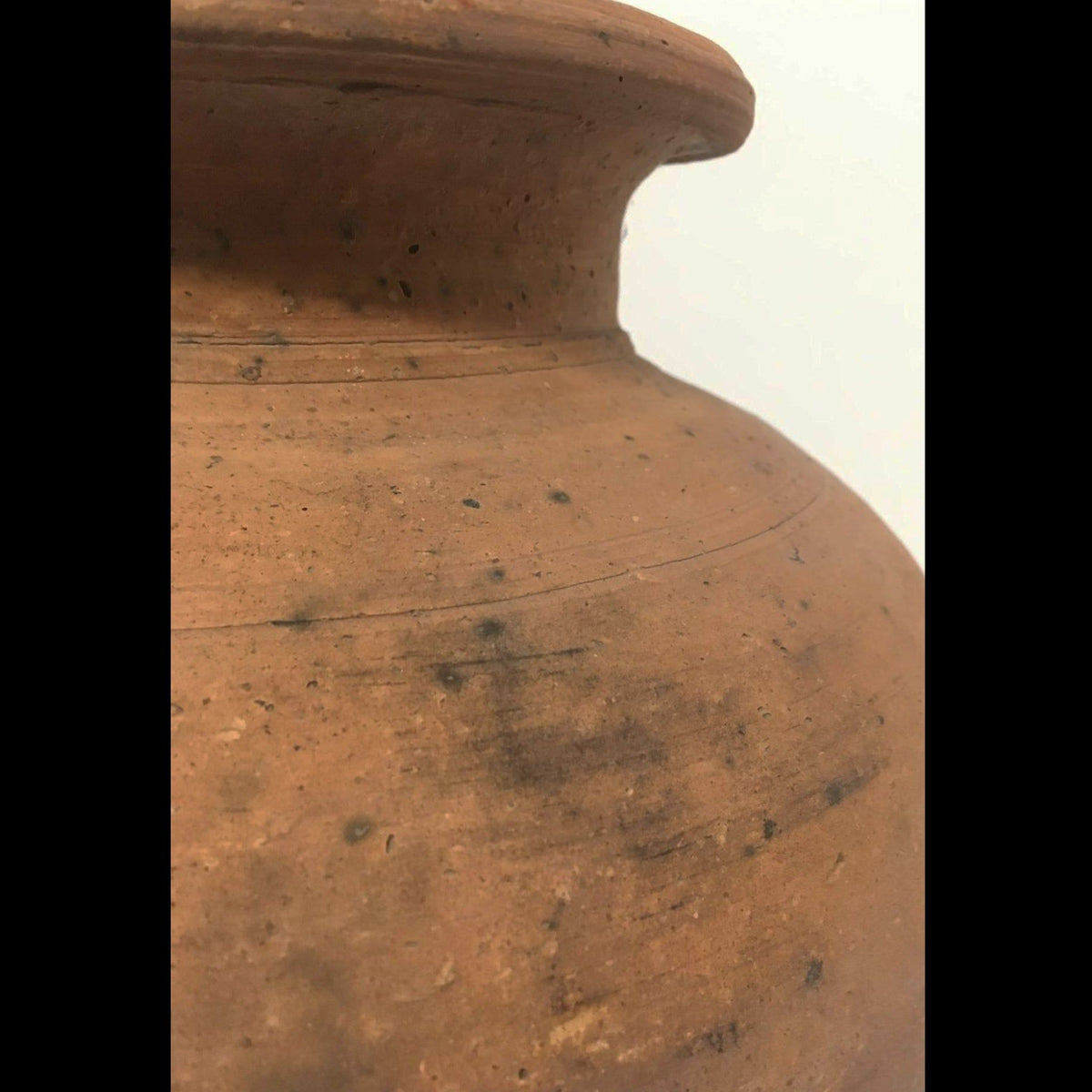 Chinese Martaban Ming Dynasty Pot with Rust & Gray Tones - 10.5" H X 12" Diam.