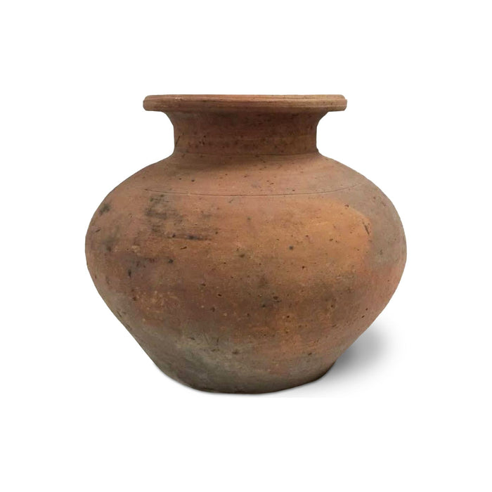 Chinese Martaban Ming Dynasty Earthenware Pot - 10.5" H X 12" Diam.