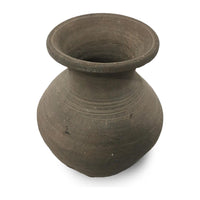 Chinese Ming Dynasty Martaban Pot with Gray & Brown Tones - 9" H X 8" Diam.