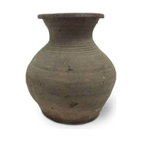 Chinese Ming Dynasty Martaban Pot with Gray & Brown Tones - 9" H X 8" Diam.