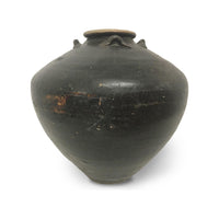 Sukhothai 15th/16th Century Thai Black-Glazed Jar - 15" H X 14" Diam.