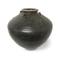 Sukhothai 15th/16th Century Thai Black-Glazed Jar - 15" H X 14" Diam.