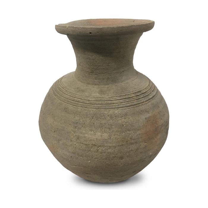 Chinese Ming Dynasty Gray Martaban Earthenware Pot.