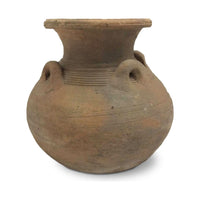 Chinese Ming Dynasty Bulbous-Shaped Martaban Pot with Three Handles - 8.5" H X 9.5" Diam.