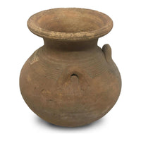 Chinese Ming Dynasty Bulbous-Shaped Martaban Pot with Three Handles - 8.5" H X 9.5" Diam.