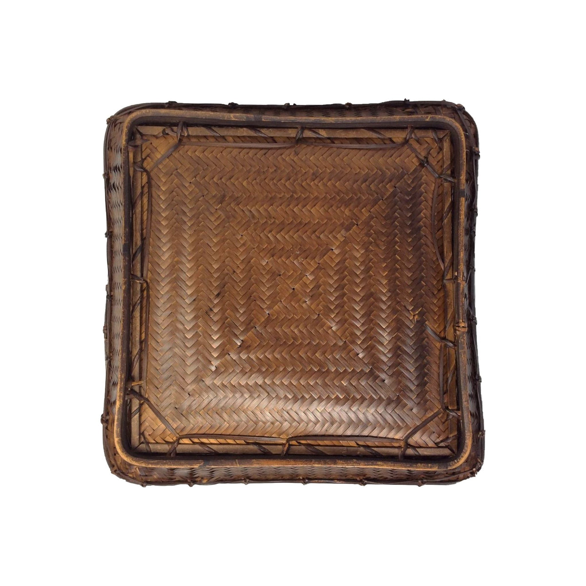 Square Vintage Huop Lidded Square Covered Box from the Philippines Measuring 6.5 Inches Tall and 15.5 Inches Square