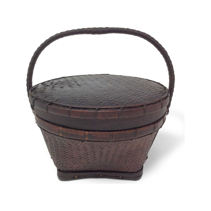 Philippine Akob Lidded Round Storage Basket
