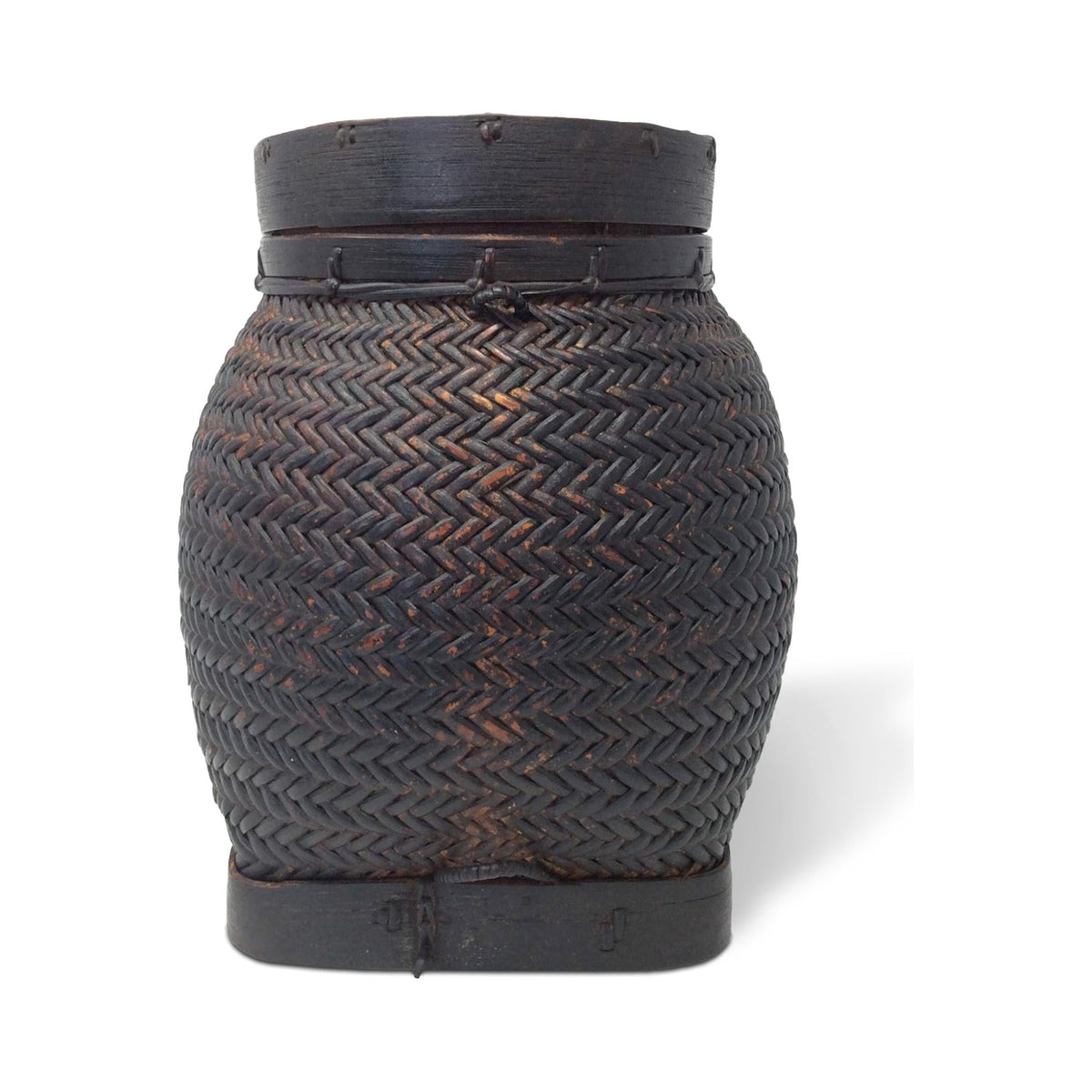 Philippine Round Rattan Basket Jar