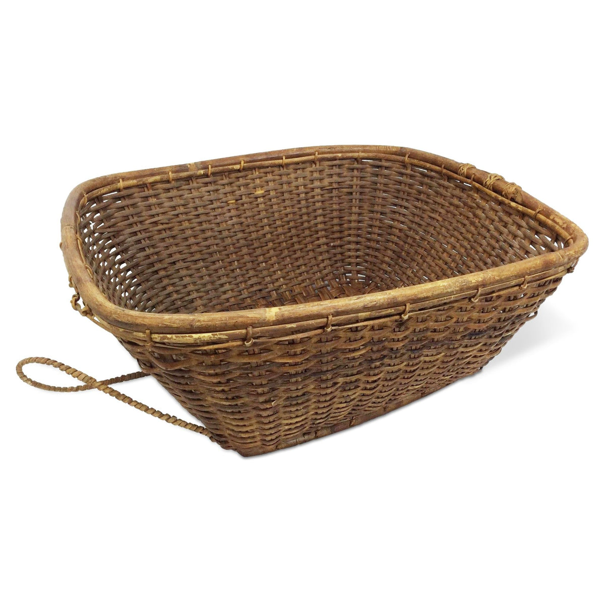 Labba Farmwork Basket with Handles from the Philippines Measuring 8.5 Inches Tall and 20 Inches Long by 17.5 Inches Wide