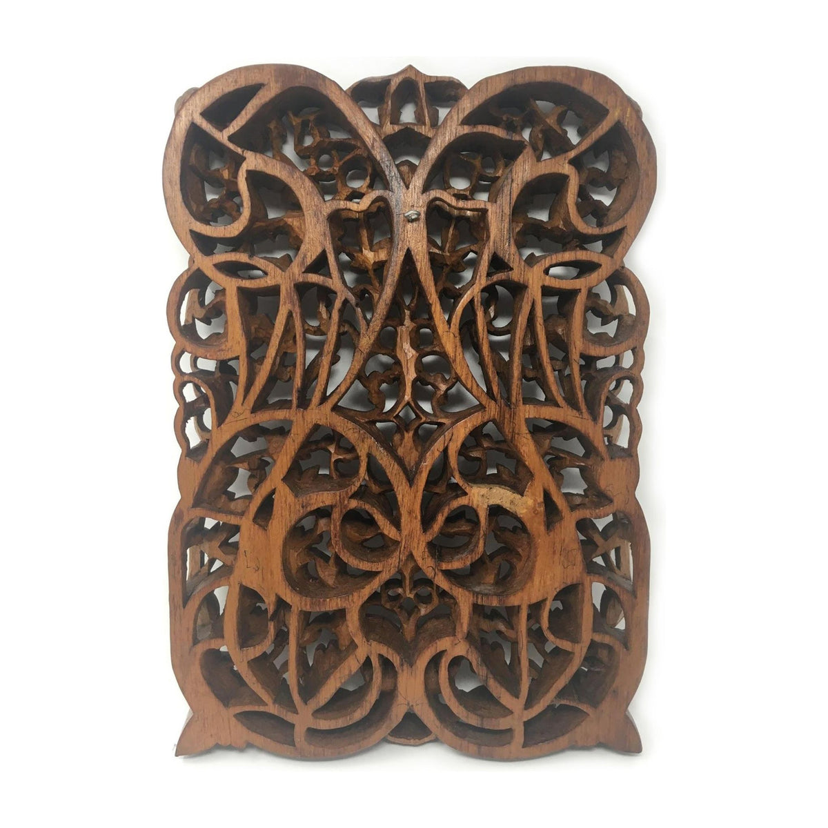 Hand-Carved Teak Panel with Kanote Pattern from Burma/Myanmar 17" H X 12" W X 1" D (4 of 4)