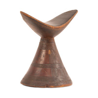 Vintage Wooden Ethiopian Tribal Headrest from Oromia Region