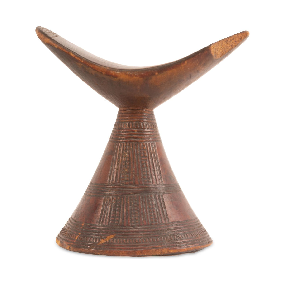 Vintage Wooden Ethiopian Tribal Headrest from Oromia Region