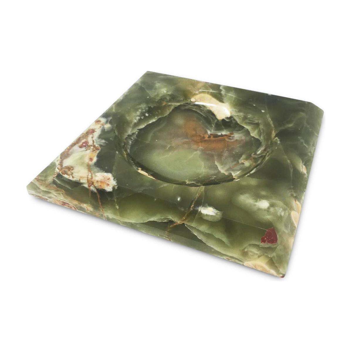 Multicolor/Green Square Onyx Ashtray/Catchall