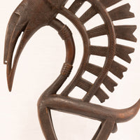 Large Male Bamana/Bambara Chiwara Carved Wood Figure Headdress from Mali - 41" H X 14.5" D X 3" W