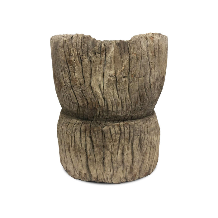 Antique Wooden Lusong (Mortar) from the Philippines - 21" H X 17" Diam.