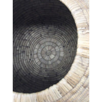 Large Vintage Monochromatic Natural/Buff Colored Botswana Basket Measuring 14 Inches Diameter by 10 Inches Tall