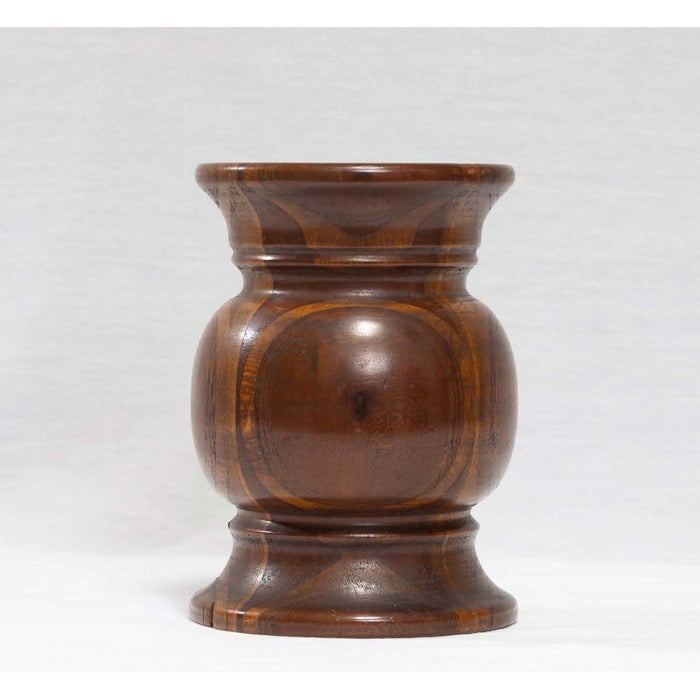 Vintage Americana Turned Wooden Candle Holder - 7.5" H X 5.25" Diam.
