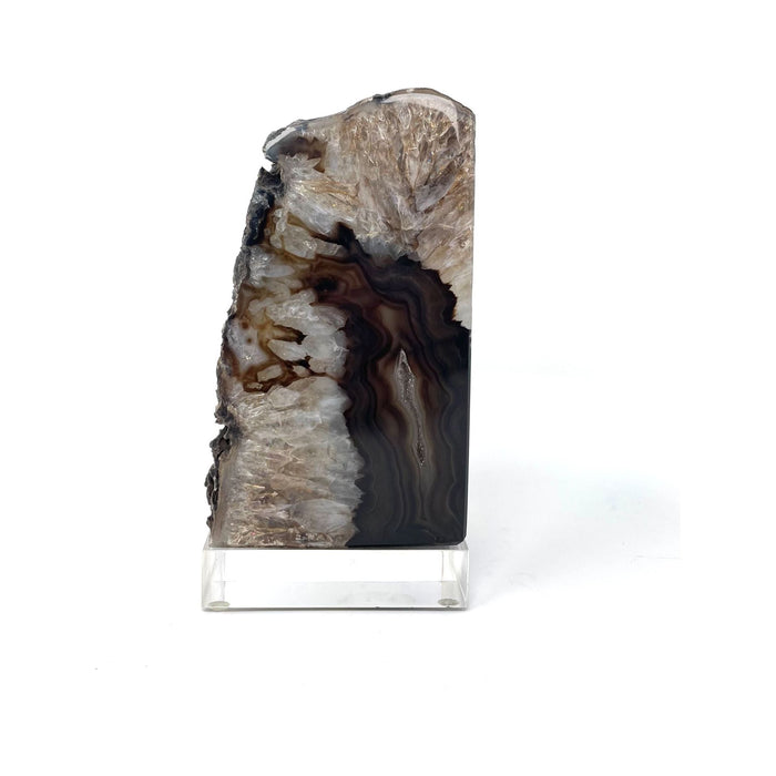 Brown Agate on Acrylic Base - 5.5" H X 3.5" L X 3" D