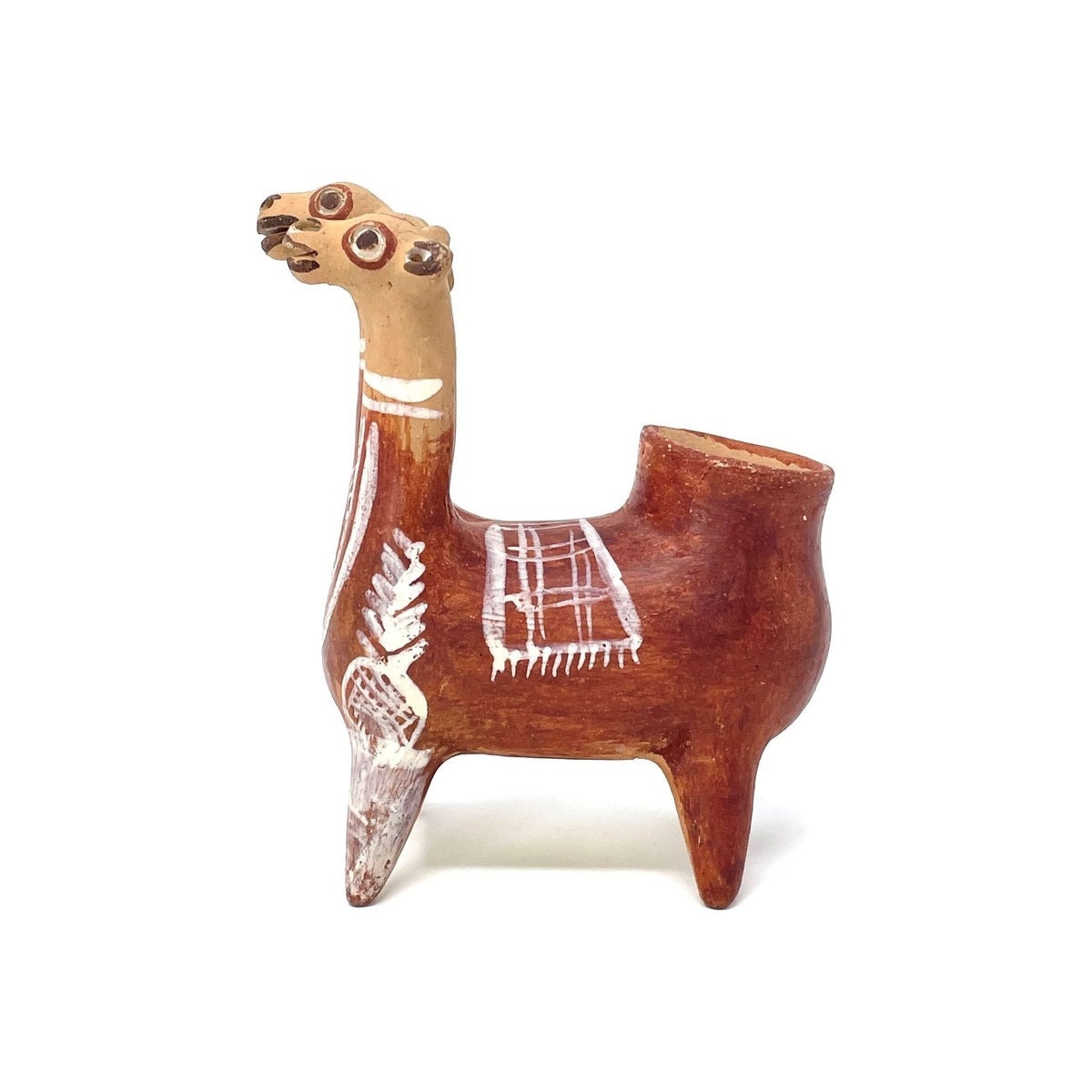 Small Vintage Peruvian Folk Art Llama Measuring 5.5 Inches Tall by 5 Inches Long