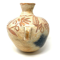 Terracotta Water Jar with Flower & Vine Motif from San Cristóbal de las Casas, Chiapas, Mexico - 12" H X 8" Diam