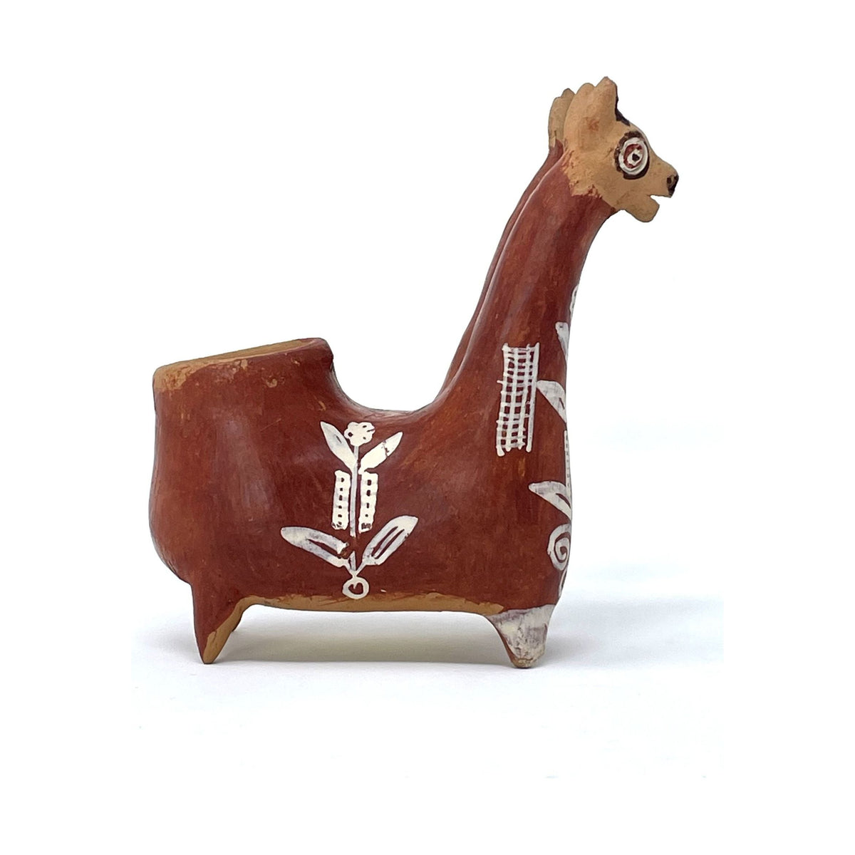 Small Vintage Folk Art Llama or Alpaca from Peru Measuring 5 Inches Tall by 5 Inches Long