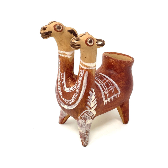 Folk Art Pottery Llama from Peru - 5.5" H X 2.5" W X 5" D