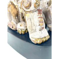 Pair of Decorative Foo Dog Bookends on Black Wooden Bases - 7.5" H X 6" L X 4" W (Each)