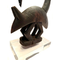 Abstract Bamana/Bambara Chiwara Carved Wood Figure Headdress from Mali - 27.5" H X 9.5" D X 2.5" W