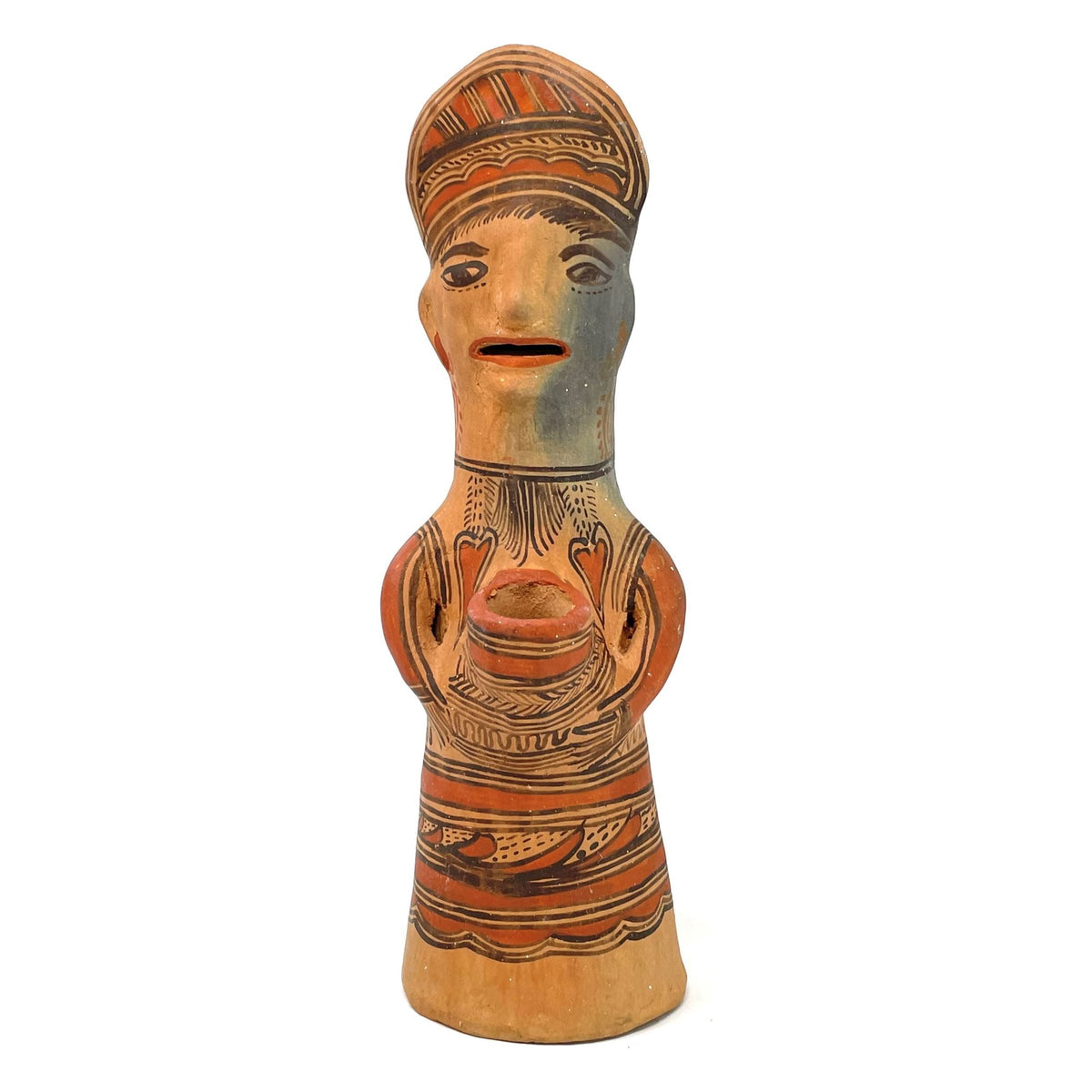 1950s Nahua Female Figurine from San Agustín Oapan, Guerrero, Mexico - 12" H X 4" Diam. (#3)